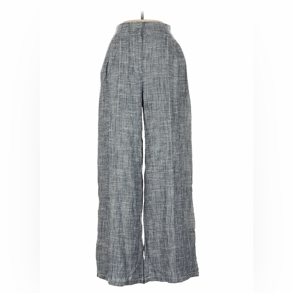 Zara Wide-Leg Linen-Blend Pants in Slate Gray
